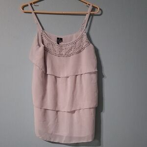 SUN SALE  Relativity Silver & Grey Layered Camisole Sz S Ck Photo For True Color